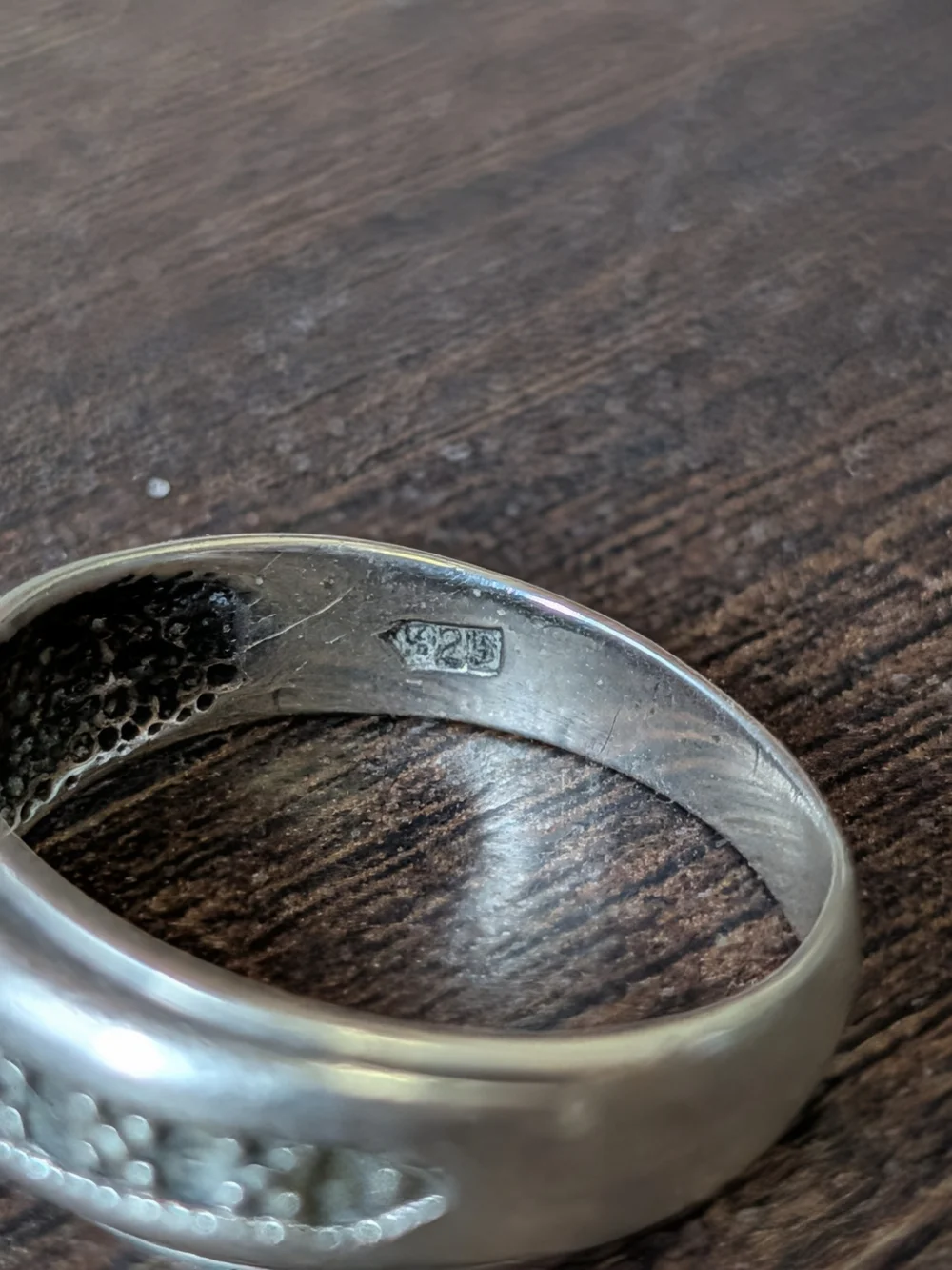 Chapal-Zenray 925 Sterling Silver 5-Dot Gamblers Band Ring 9.75